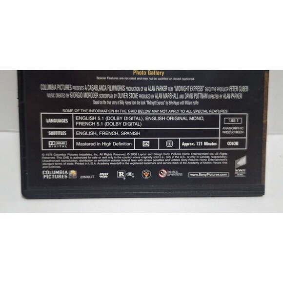 1978 COLUMBIA PICTURES MIDNIGHT EXPRESS 30TH ANNIVERSARY EDITION DVD - Picture 3 of 5